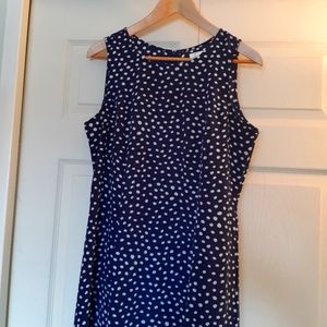 Navy Blue Polka Dot Sleeveless Maxi Dress Sz 12
